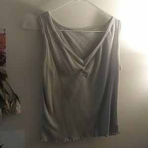 Olive ruffled tank top